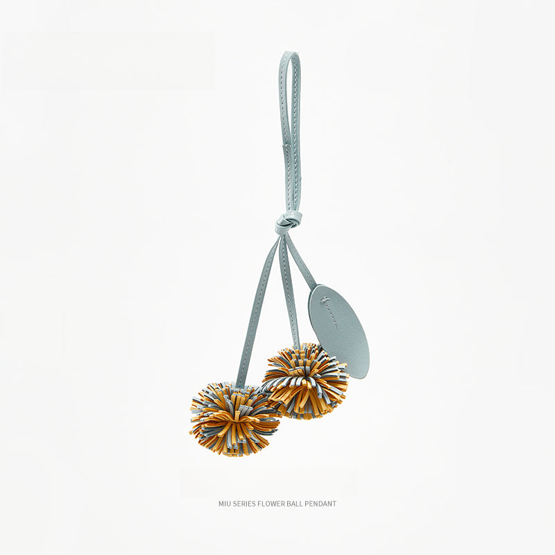 Leather Flower Bag Charm – Handcrafted Petal Tassel