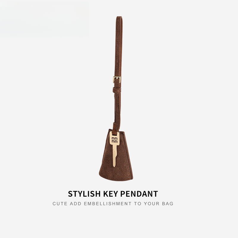 Leather Flower Bag Charm – Handcrafted Petal Tassel