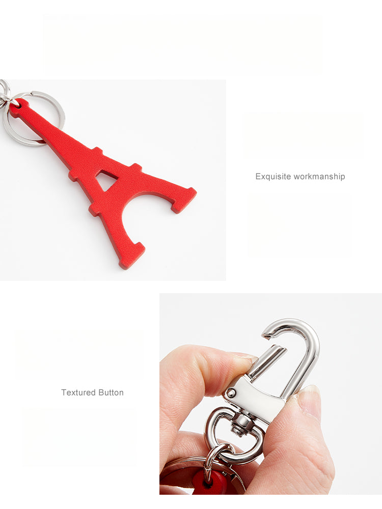 Paris Tower Bag Charm – Silicone Keychain with Clip